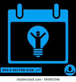Electrician Calendar Day icon. Vector EPS illustration style is flat iconic symbol, blue color.