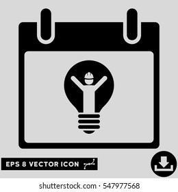 Electrician Calendar Day icon. Vector EPS illustration style is flat iconic symbol, black color.