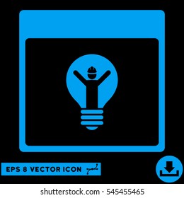 Electrician Calendar Page icon. Vector EPS illustration style is flat iconic symbol, blue color.