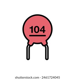 Electrician Capacitor Icon Vector Illustration