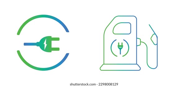 logotipo del vector del vehículo electricista.
concepto de idea ecológica.