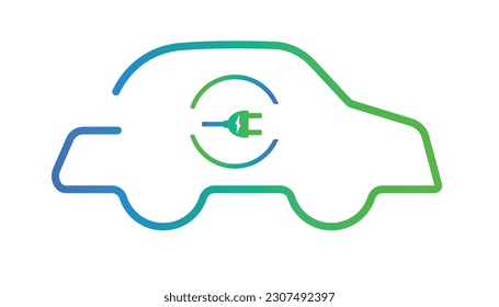  electrician car vector logo.eco friendly idea concept.