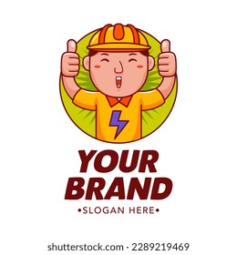 Plantilla vectorial de logotipo de caricatura electrónica