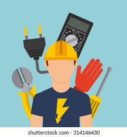 electrician concept design, vector illustration eps10 graphic 