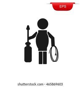 electrician, construction icon, vector illustration 