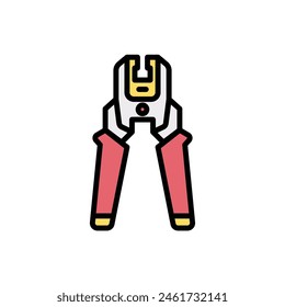 Electrician Crimping Pliers Icon Vector Illustration