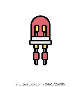 Ilustración vectorial del icono del diodo eléctrico