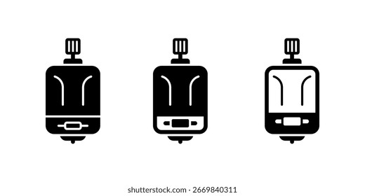 Icono de dínamo eléctrico aislado sobre fondo blanco. 