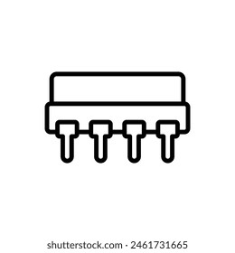 Ilustración vectorial de iconos llenos del circuito eléctrico del electricista