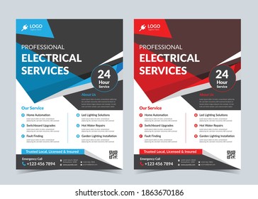 Electrician And Electrical Company Flyer, Home Appliance Repair Service Flyer