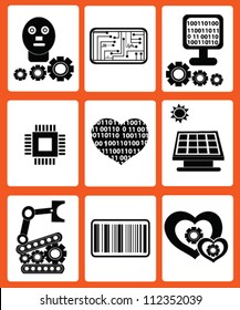 Electrician and engineer icons set ,Vector