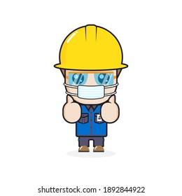 electrician engineer man character vector