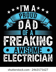 electrician fathers day typography creative design