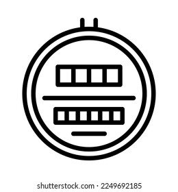 Electrician flat line icon. Outline sign for mobile concept and web design, store