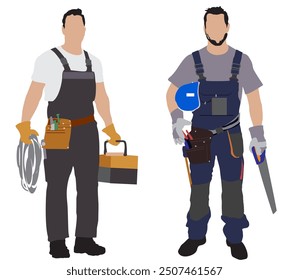 electrician full isolated  vector on white background