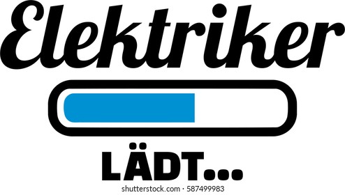 Electrician german job title with loading bar