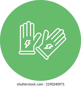 Imagen vectorial del icono de círculo de línea de guantes eléctricos. También se puede usar para aplicaciones web, aplicaciones móviles y medios impresos.