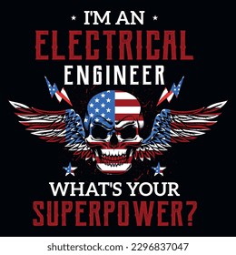 Electrician graphics tshirt design vector design 