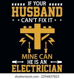 Electrician graphics tshirt design vector design 