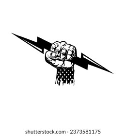 Electrician hero hand design logo 