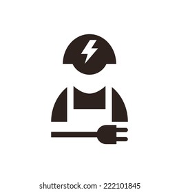 Electrician icon isolated on white background