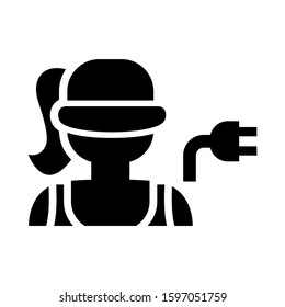 electrician icon isolated sign symbol vector illustration - high quality black style vector icons
