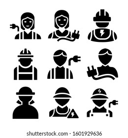 electrician icon isolated sign symbol vector illustration - Collection of high quality black style vector icons
