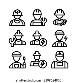 electrician icon or logo isolated sign symbol vector illustration - Collection of high quality black style vector icons
