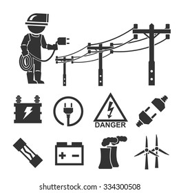 electrician icon set