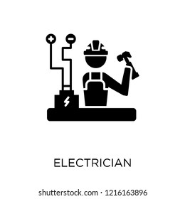 Electrician icon. Electrician symbol design from Professions collection. Simple element vector illustration on white background.
