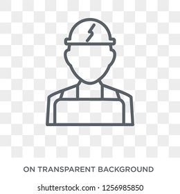 Electrician icon. Trendy flat vector Electrician icon on transparent background from Professions collection. High quality filled Electrician symbol use for web and mobile