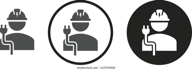 Electrician Icon . Web Icon Set .vector Illustration