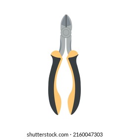 Electrician instruments wire cutter. Pliers repair tool  isolated on white.