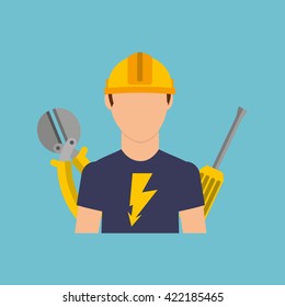 electrician isolated design 