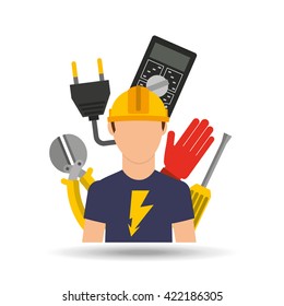 electrician isolated design 