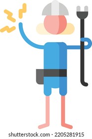 electrician isolated design element stock illustration. Vector on a white background