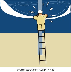 Electrician. Laborer concept. vector