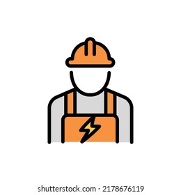 Electrician сolor line icon. Pictogram for web page.