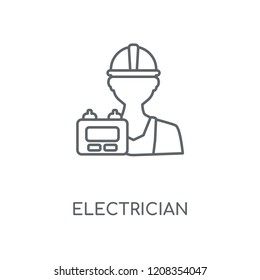 Electrician linear icon. Electrician concept stroke symbol design. Thin graphic elements vector illustration, outline pattern on a white background, eps 10.