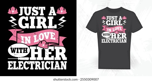 Electrician Lover Vintage Father's Day Electrician T-shirt Design