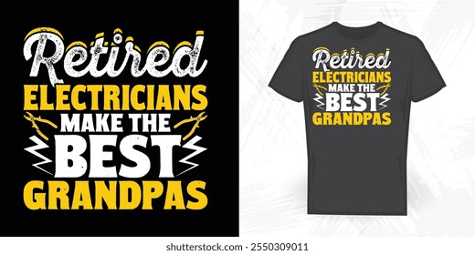 Electrician Lover Vintage Father's Day Electrician T-shirt Design