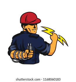 Electrician Man Vector Illustration Stock Vector (Royalty Free ...