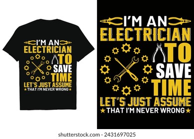 Electrician Quotes Vector Art T-shirt
