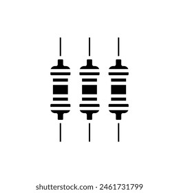 Electrician Resistor Filled Icon Vector Illustration