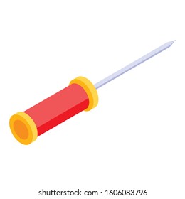 Electrician screwdriver icon. Isometric of electrician screwdriver vector icon for web design isolated on white background