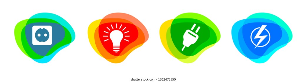 Electrician service button set in vector quality.