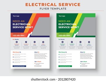 Electrician service flyer template, Need an electrician poster.