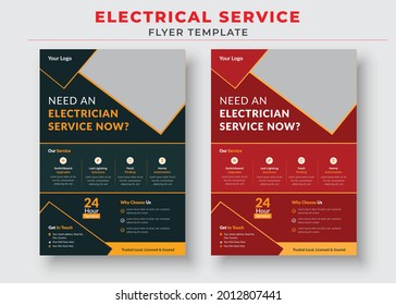 Electrician service flyer template, Need an electrician poster.