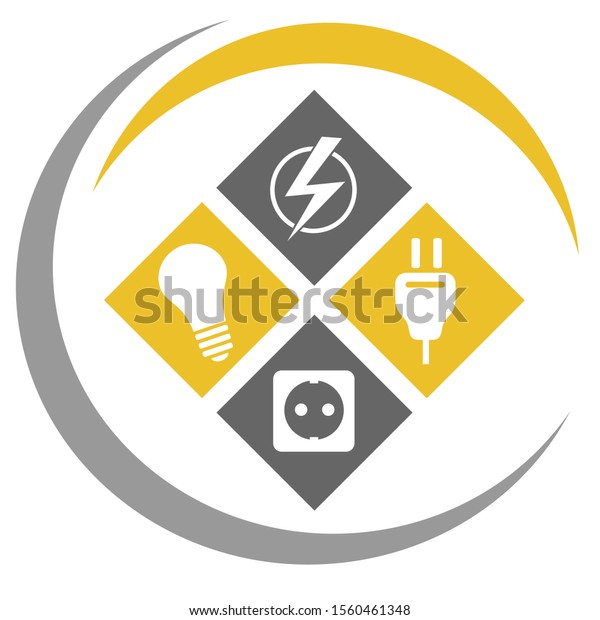 electrician service logo vector illustration