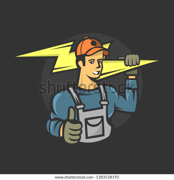 Electrician Services Vector Logo Illustration Stock Vector (Royalty ...